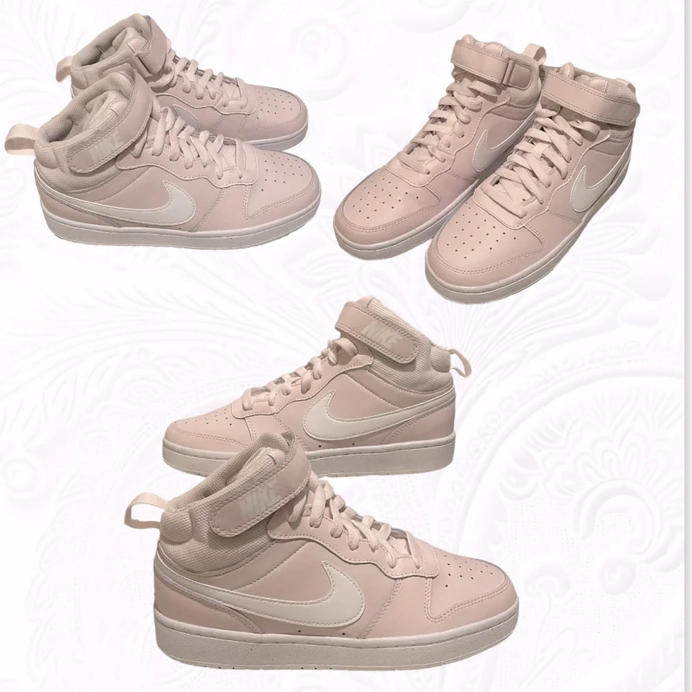 Nike Court Borough Mid 2 Pearl Pink & White Youth Big Kid 7 Brand New - Picture 9 of 9